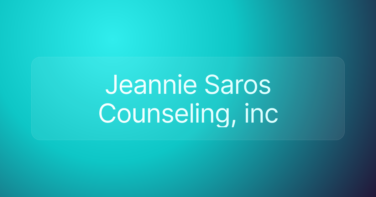 Jeannie Saros Counseling, inc