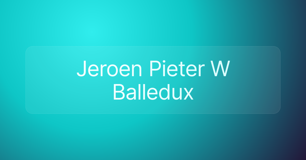 Jeroen Pieter W Balledux