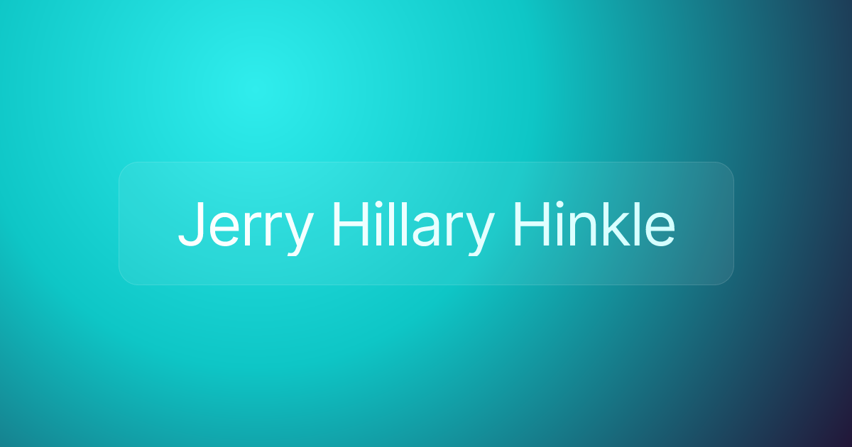 Jerry Hillary Hinkle
