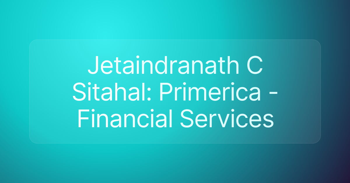 Jetaindranath C Sitahal: Primerica - Financial Services