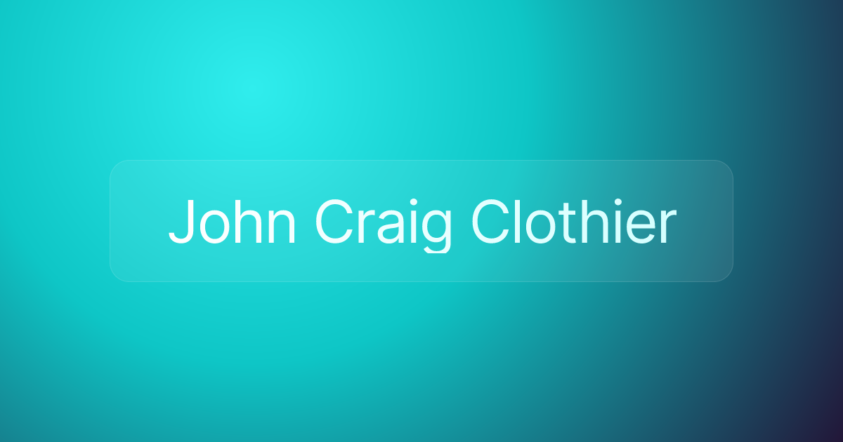 John Craig Clothier