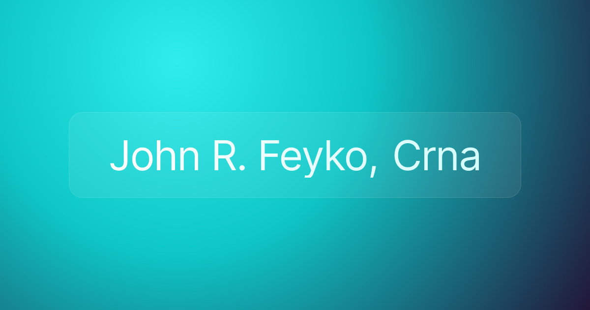 John R. Feyko, Crna