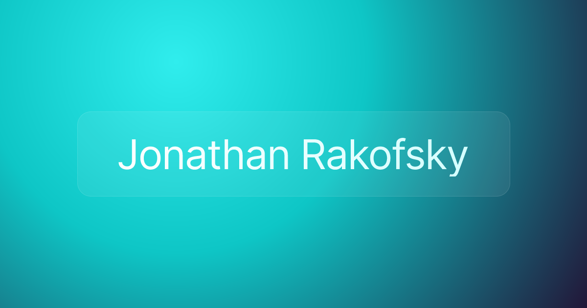 Jonathan Rakofsky