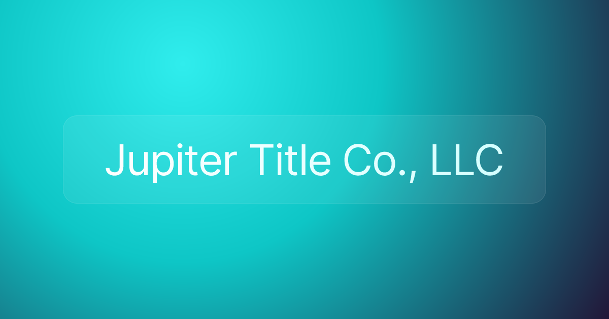 Jupiter Title Co., LLC