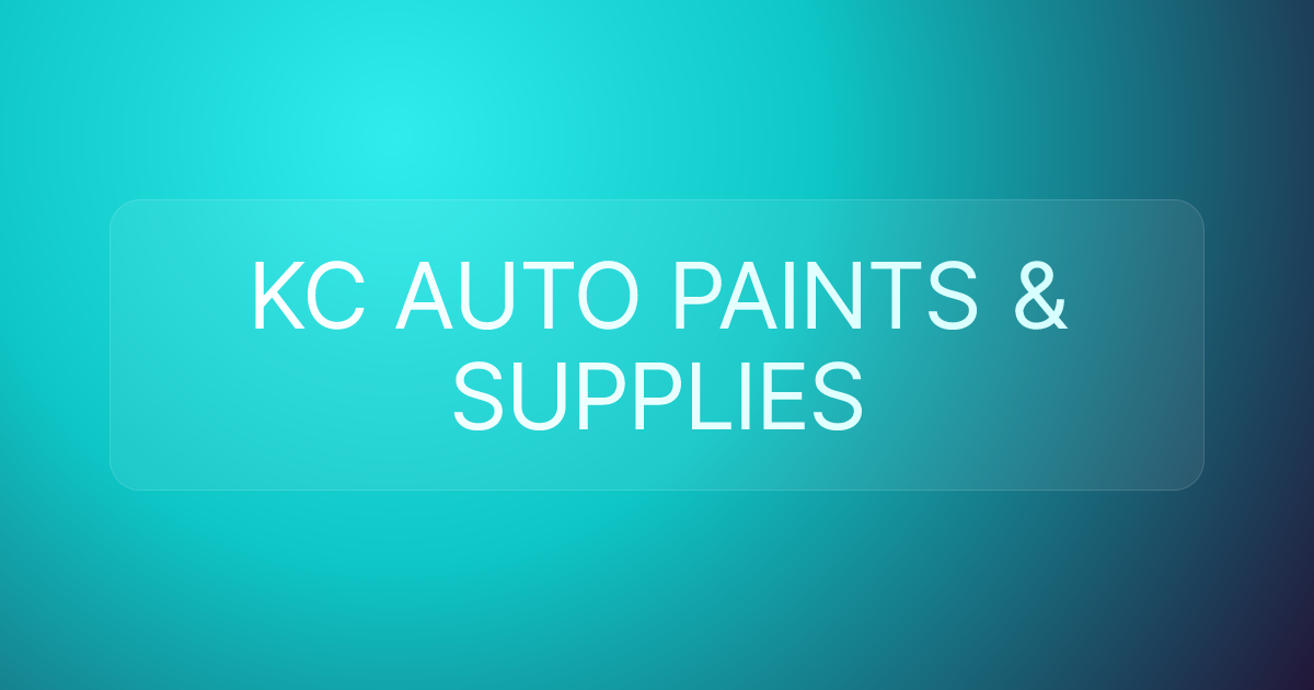KC AUTO PAINTS & SUPPLIES