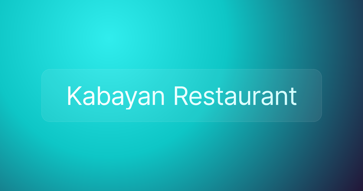 Kabayan Restaurant