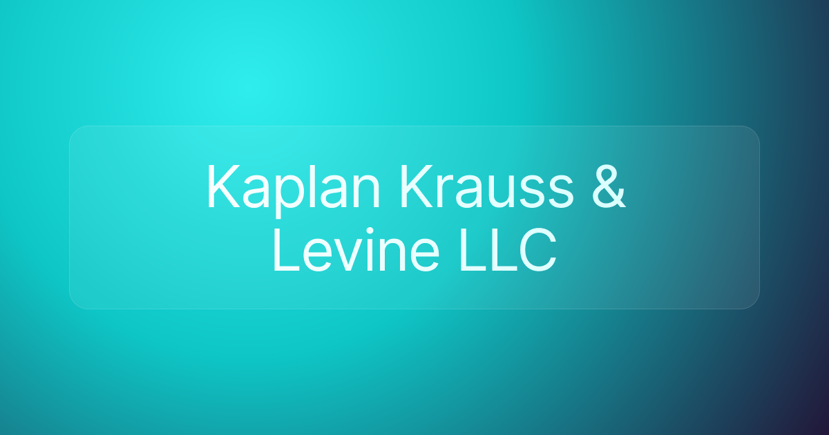 Kaplan Krauss & Levine LLC
