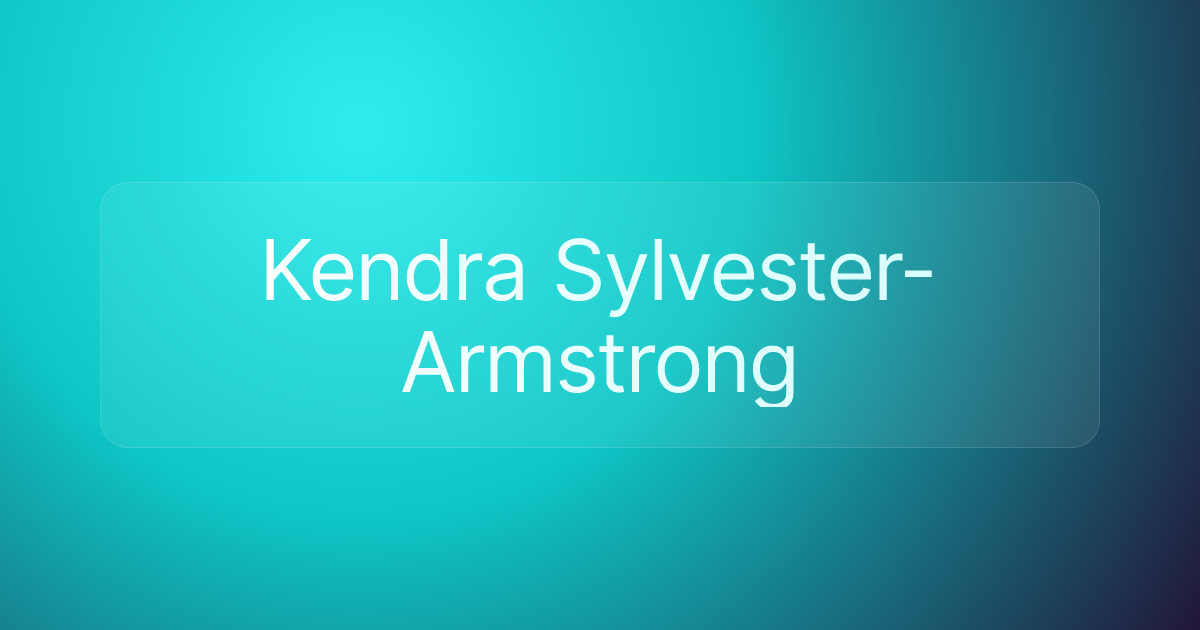 Kendra Sylvester-Armstrong