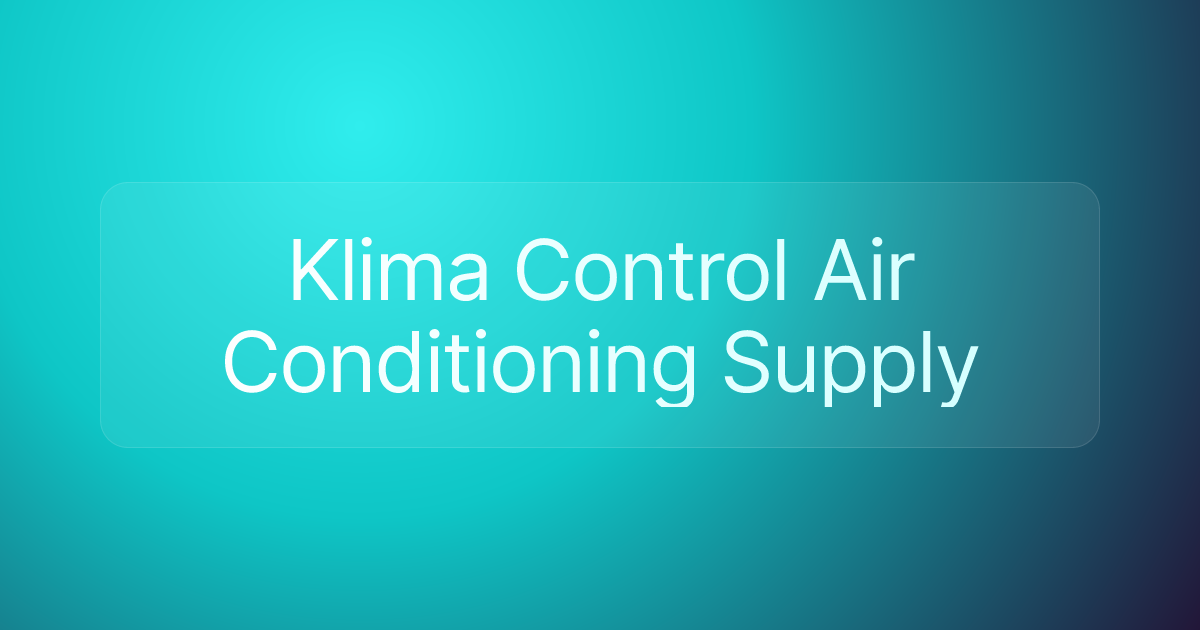 Klima Control Air Conditioning Supply