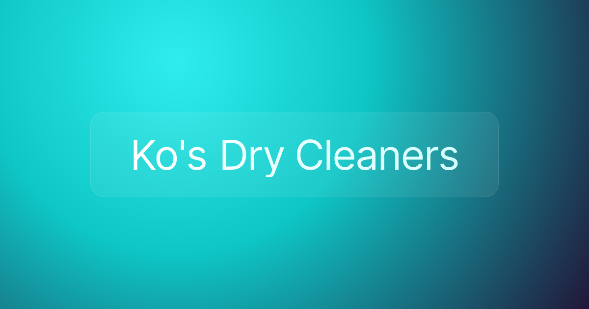 Ko's Dry Cleaners