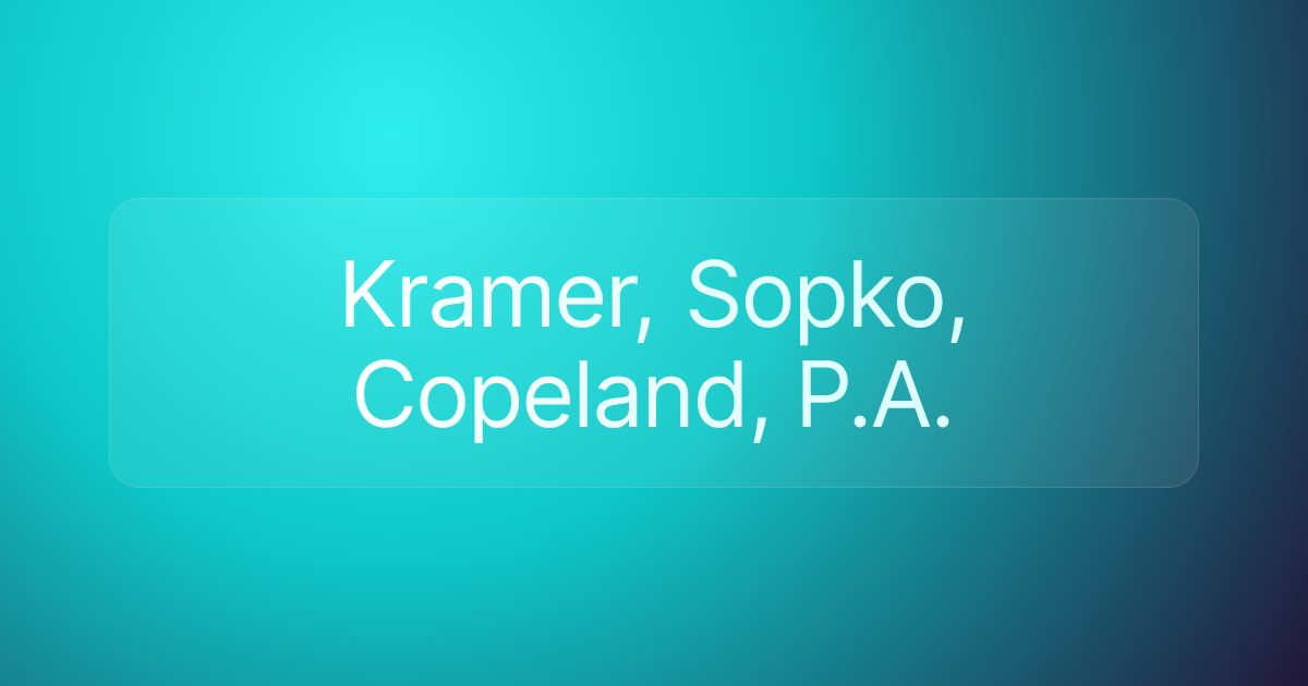 Kramer, Sopko, Copeland, P.A.