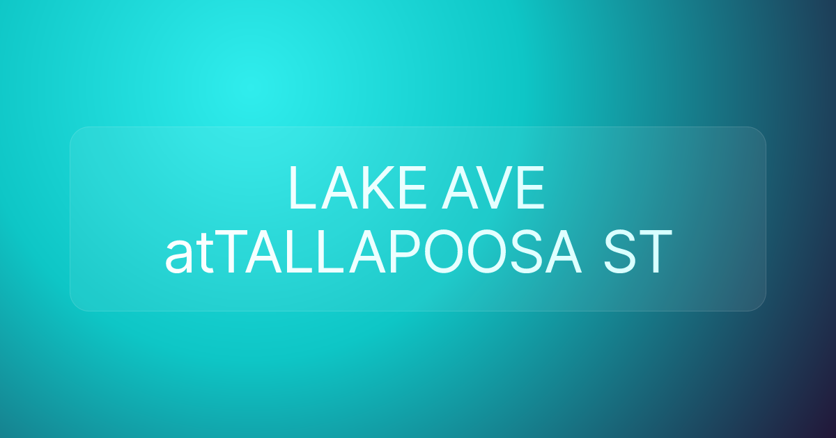 LAKE AVE atTALLAPOOSA ST