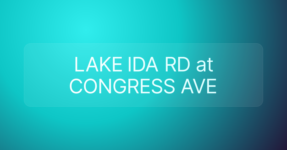 LAKE IDA RD at CONGRESS AVE