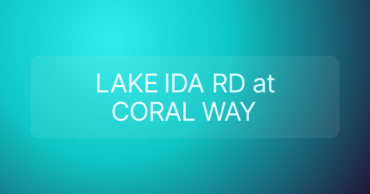 LAKE IDA RD at CORAL WAY