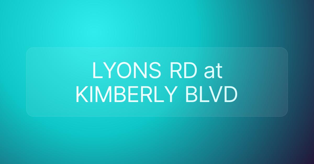 LYONS RD at KIMBERLY BLVD