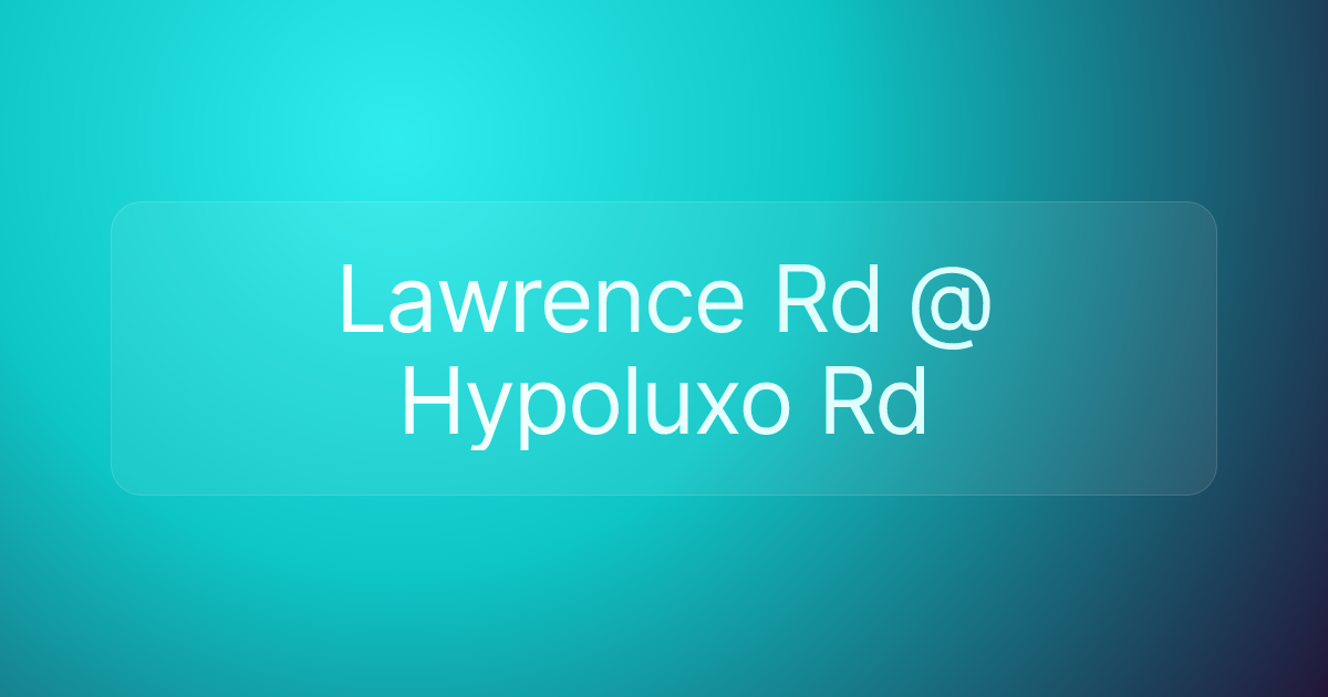 Lawrence Rd @ Hypoluxo Rd