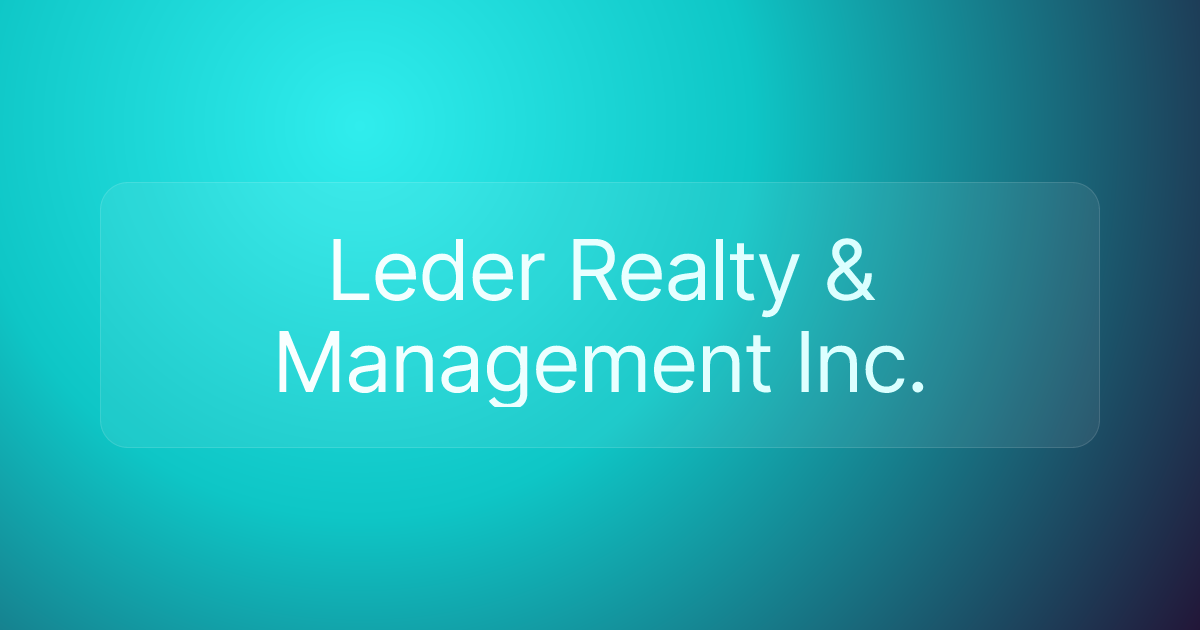 Leder Realty & Management Inc.