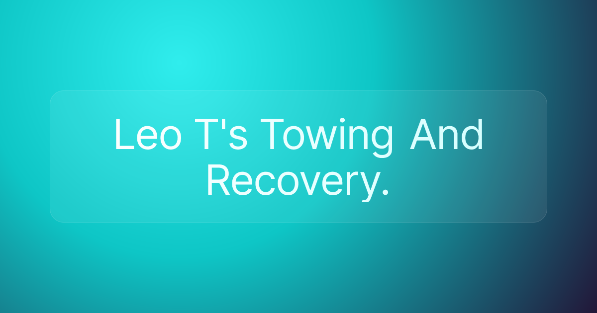 Leo T's Towing And Recovery.