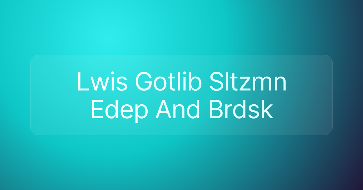 Lwis Gotlib Sltzmn Edep And Brdsk