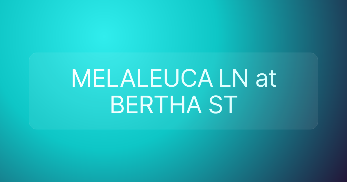 MELALEUCA LN at BERTHA ST