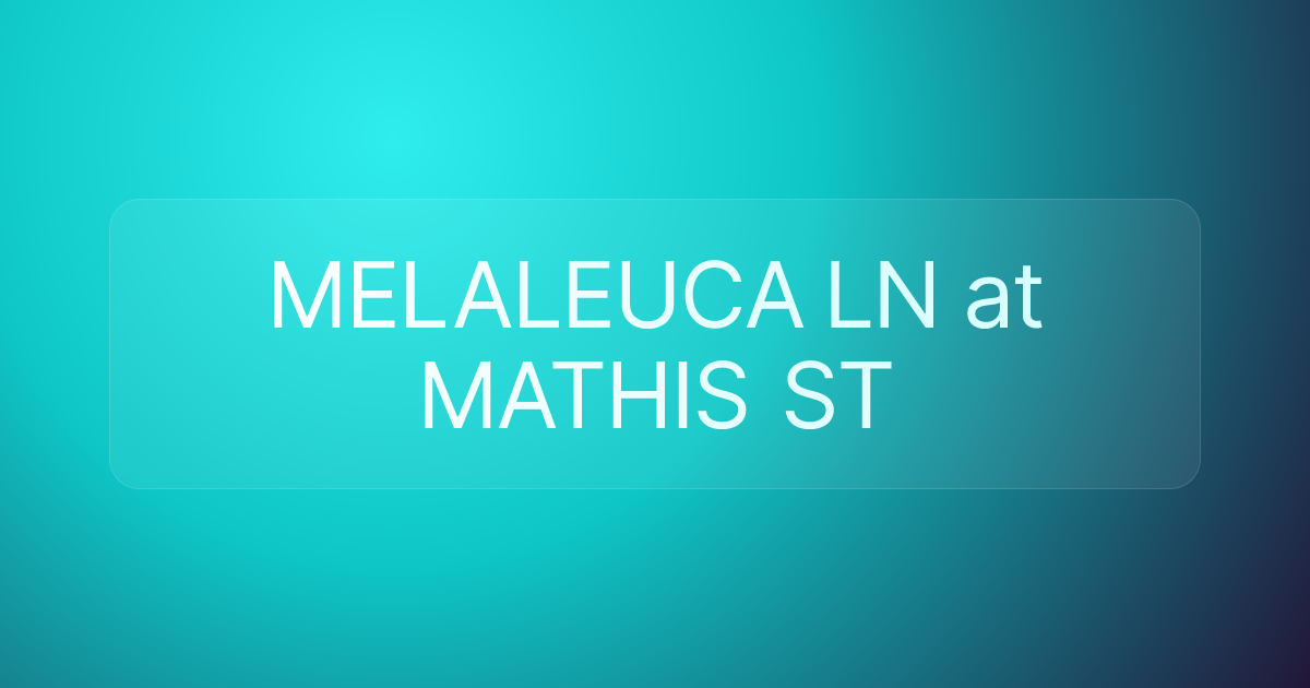 MELALEUCA LN at MATHIS ST