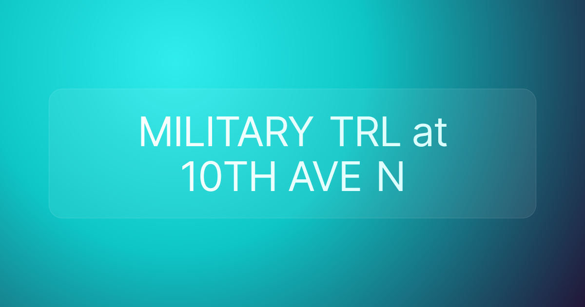 MILITARY TRL at 10TH AVE N