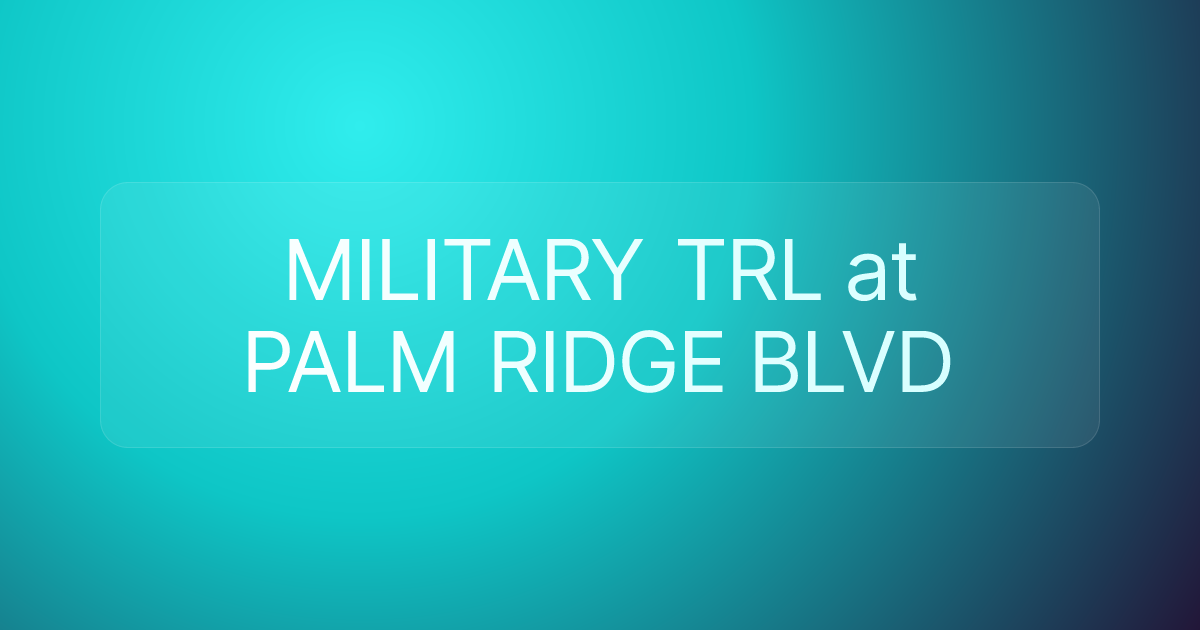 MILITARY TRL at PALM RIDGE BLVD