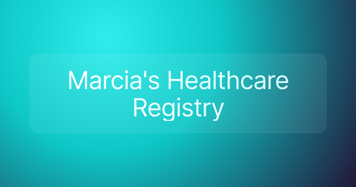 Marcia's Healthcare Registry