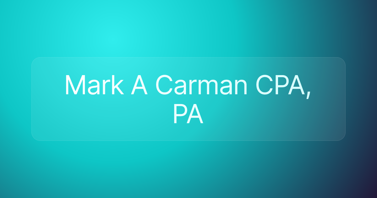 Mark A Carman CPA, PA