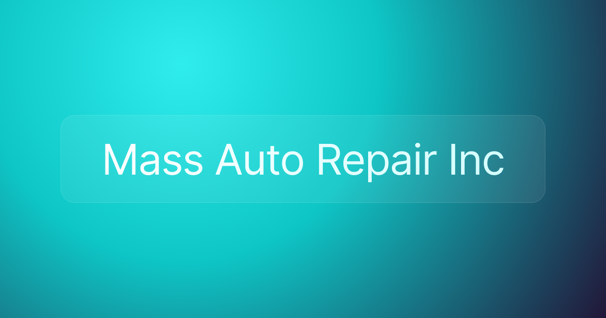 Mass Auto Repair Inc
