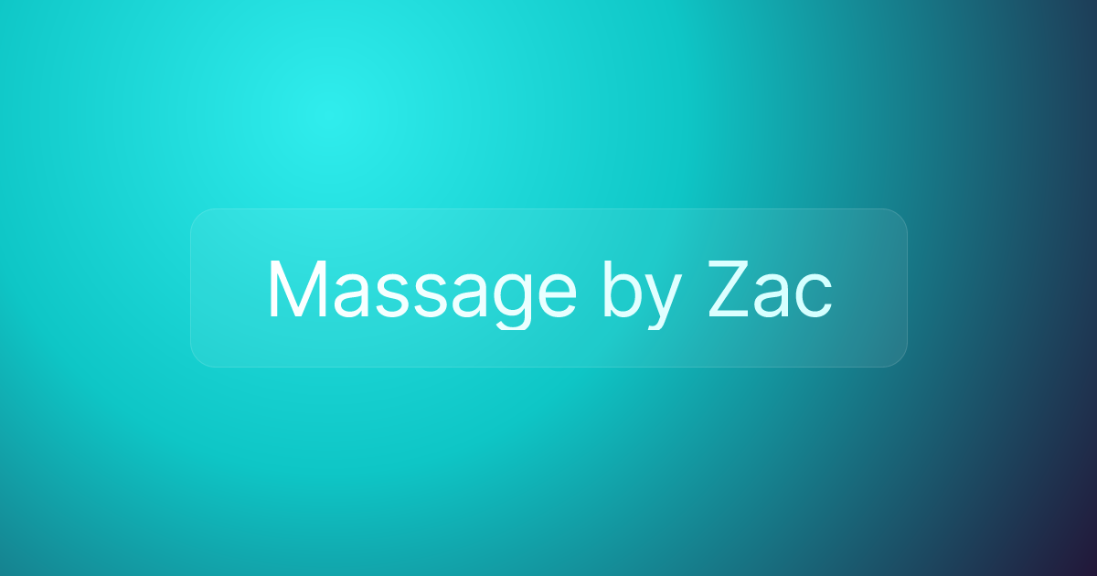 Massage by Zac