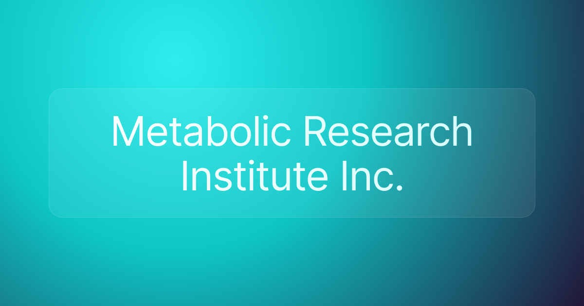 Metabolic Research Institute Inc.