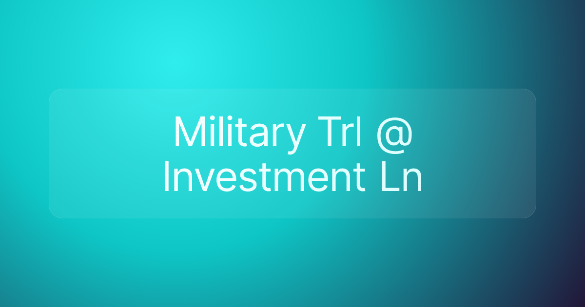 Military Trl @ Investment Ln