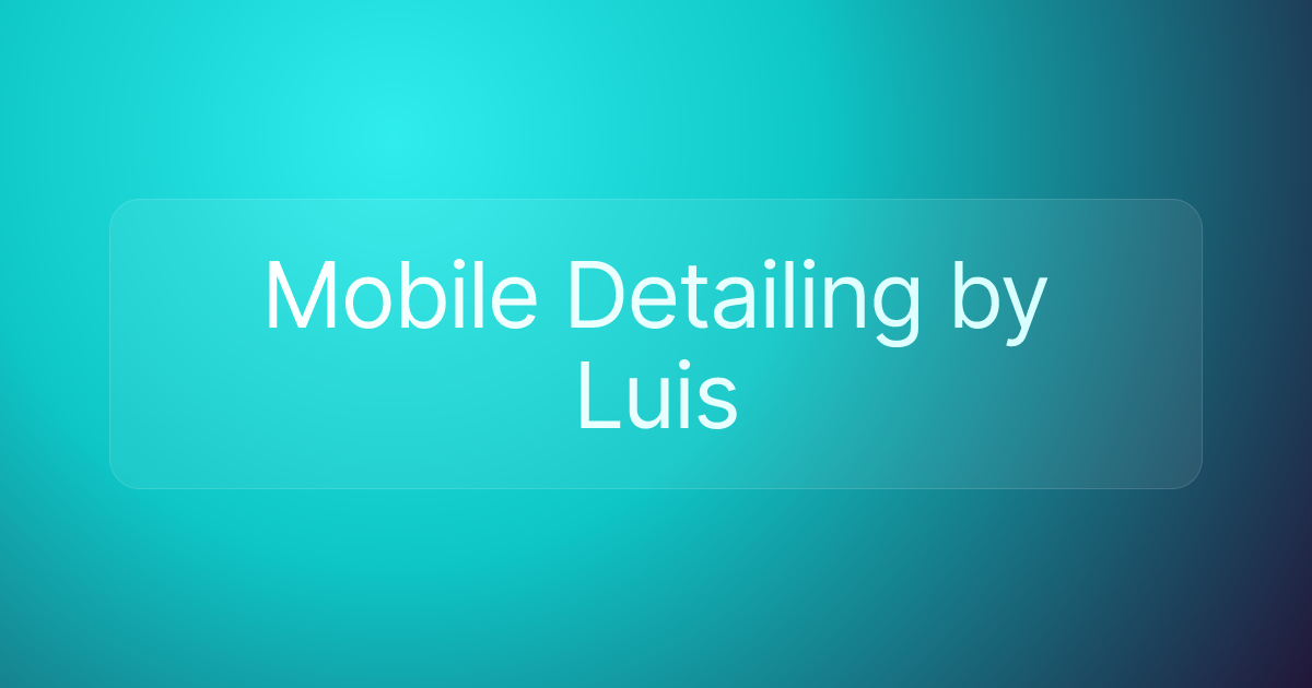 Mobile Detailing by Luis