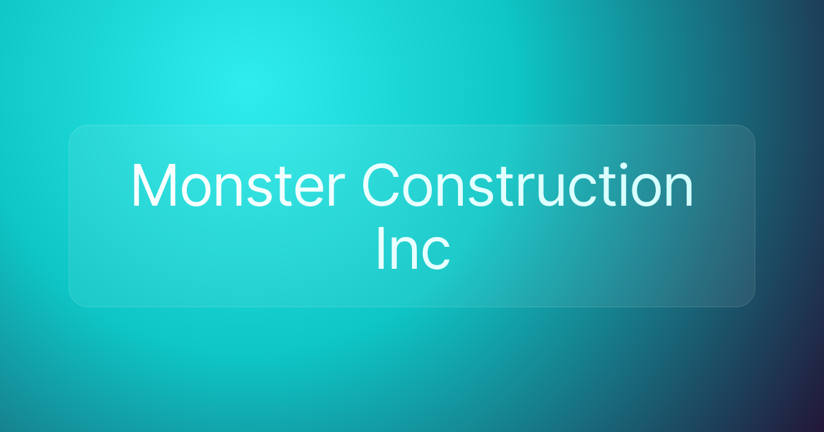 Monster Construction Inc