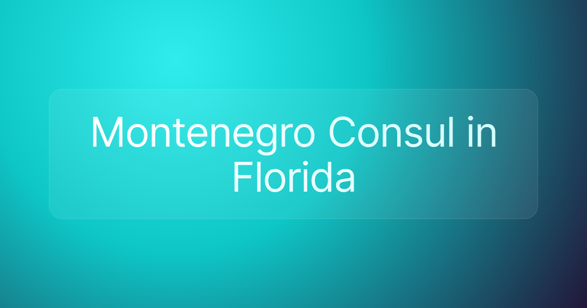 Montenegro Consul in Florida