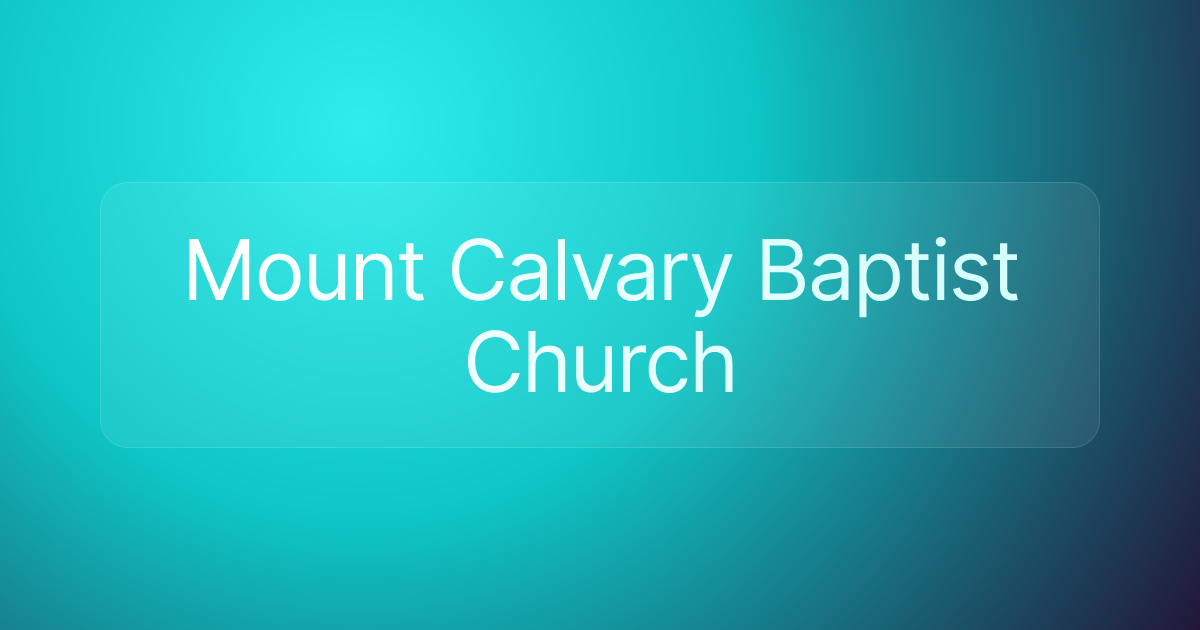 Mount Calvary Baptist Church