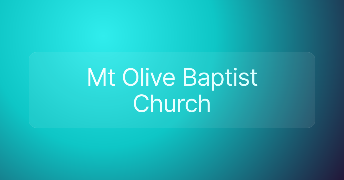 Mt Olive Baptist Church