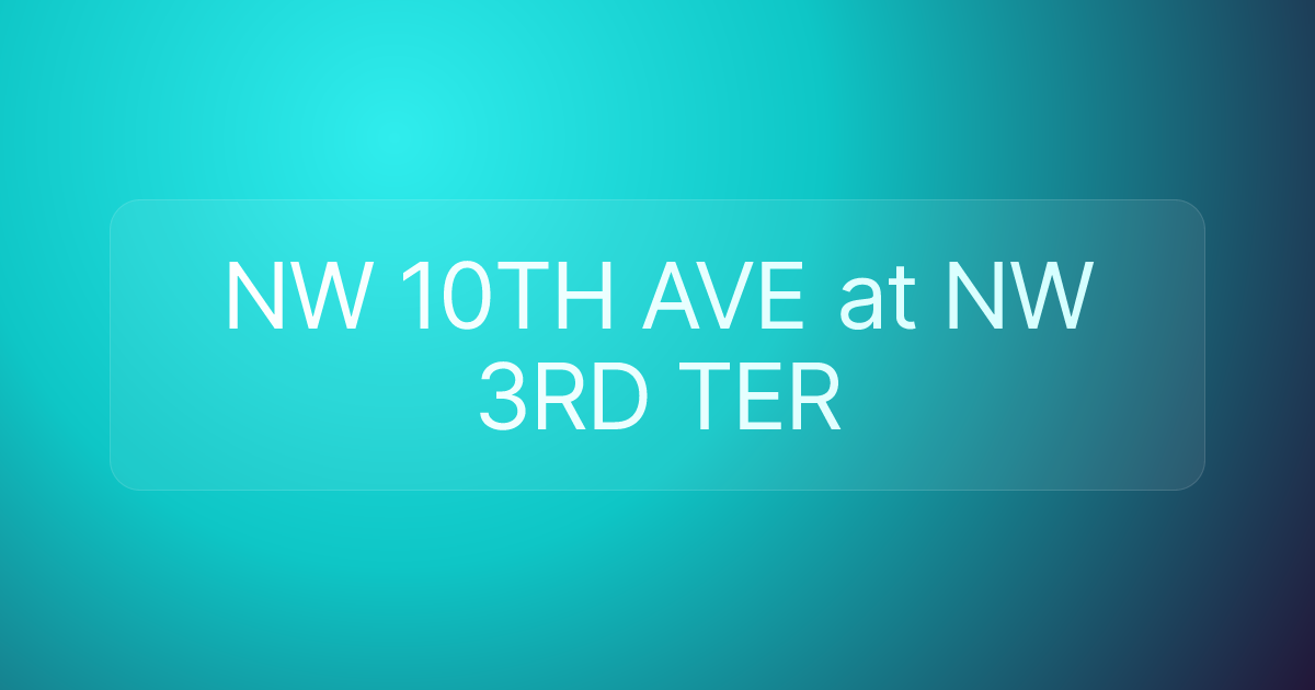 NW 10TH AVE at NW 3RD TER
