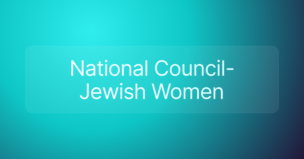 National Council-Jewish Women
