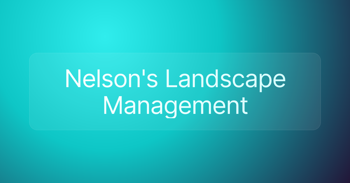 Nelson's Landscape Management