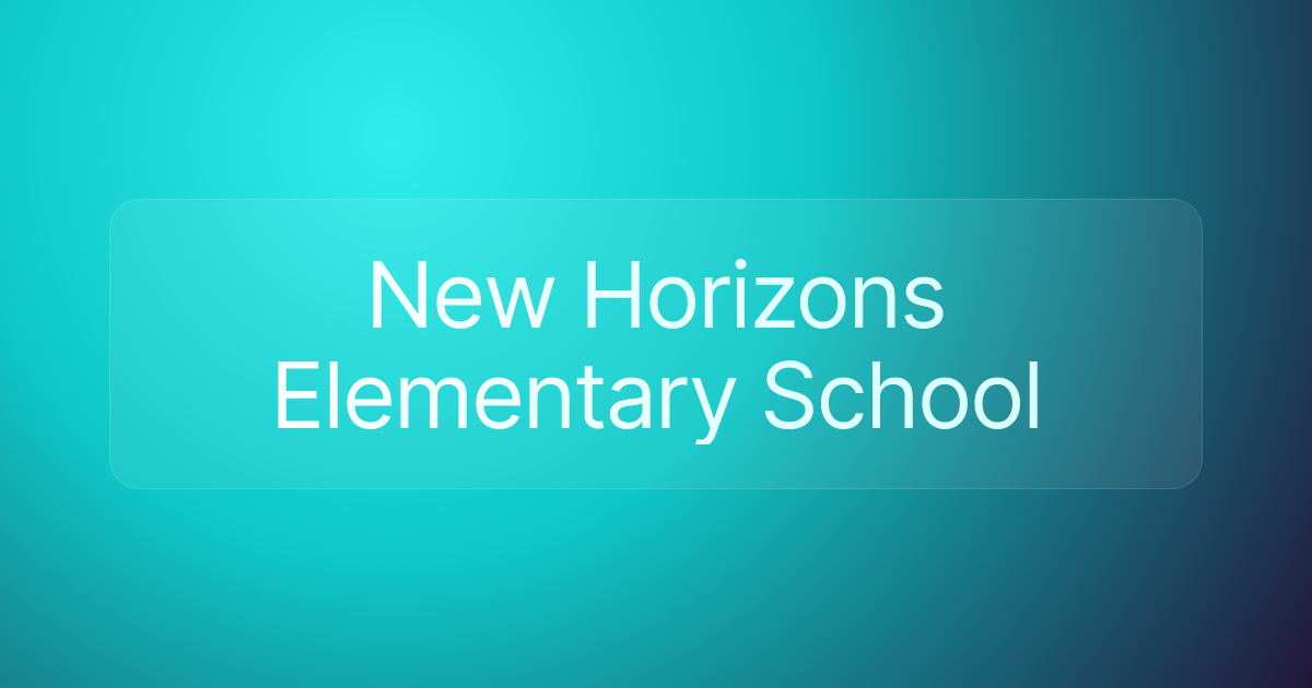 New Horizons Elementary School
