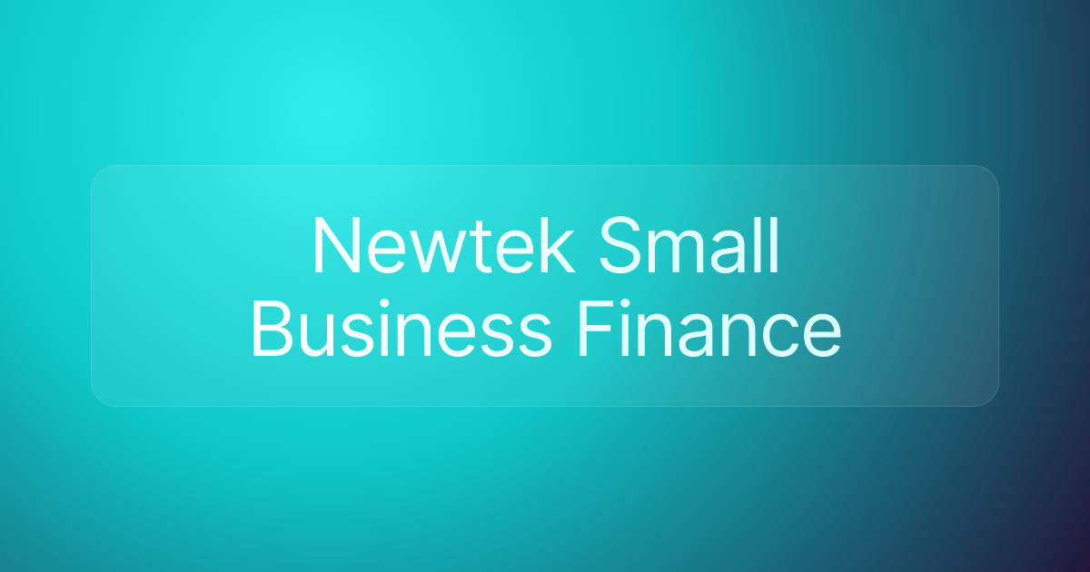 Newtek Small Business Finance