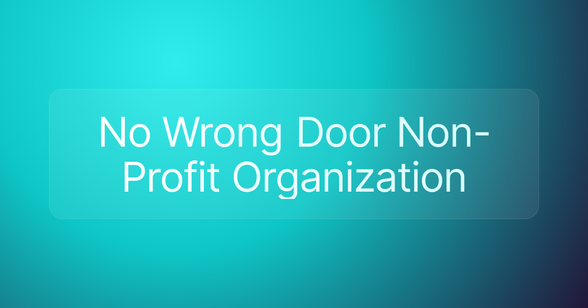No Wrong Door Non-Profit Organization