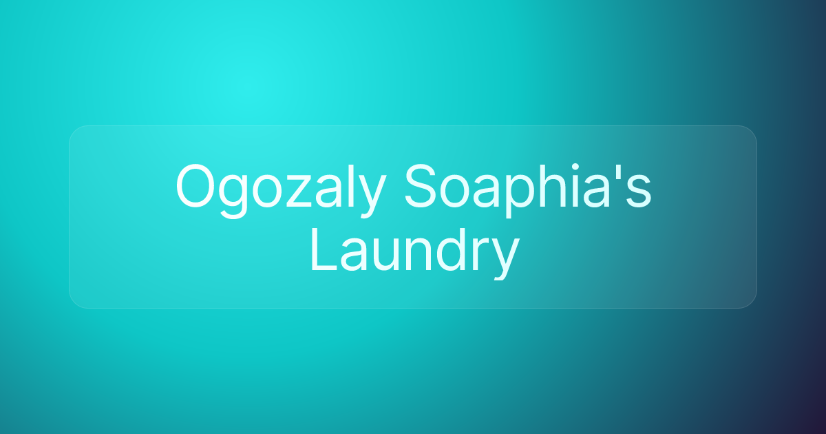 Ogozaly Soaphia's Laundry
