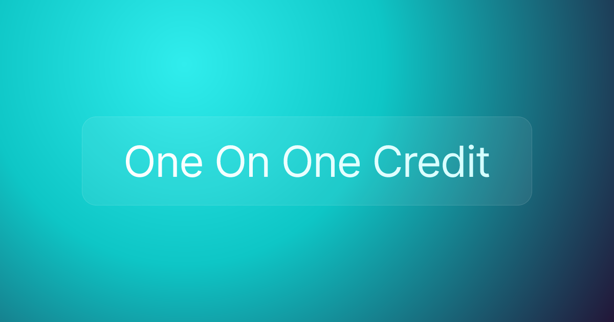 One On One Credit
