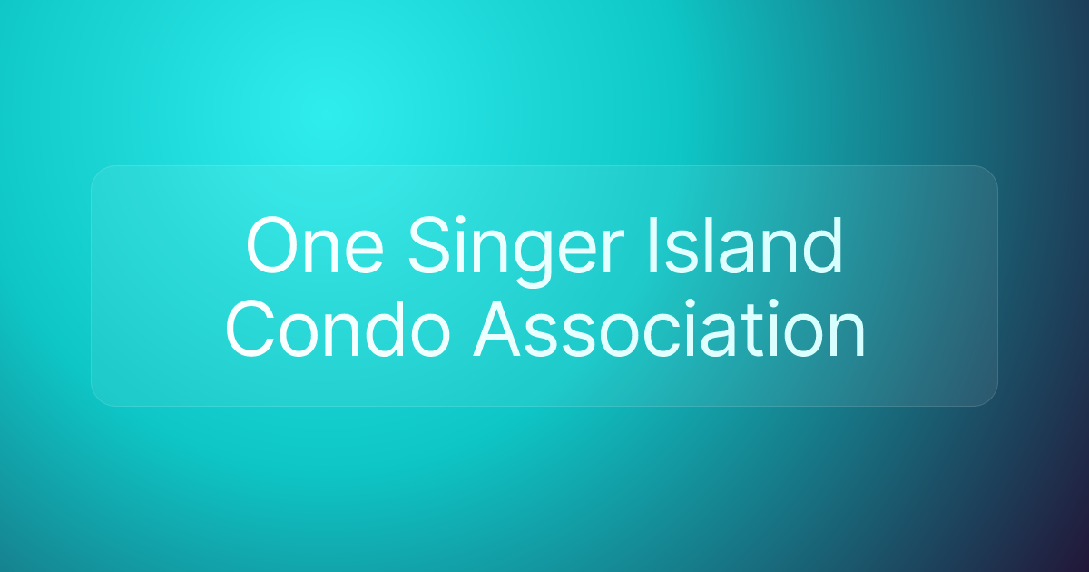 One Singer Island Condo Association