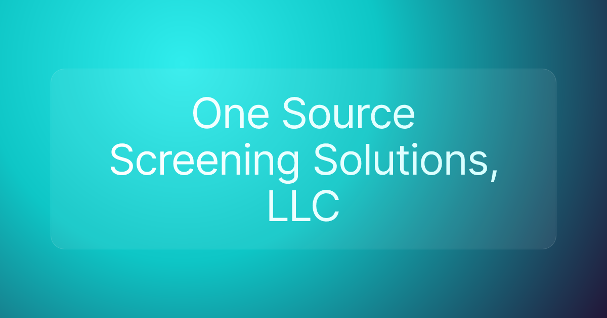 One Source Screening Solutions, LLC