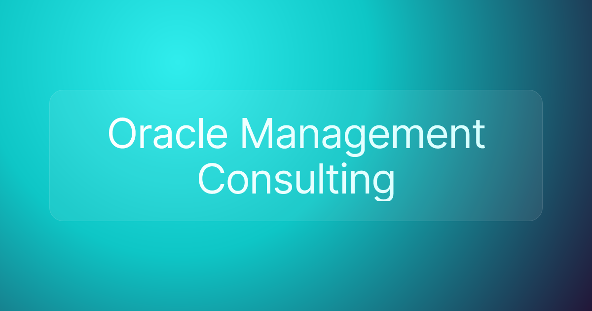 Oracle Management Consulting