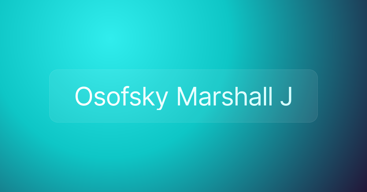 Osofsky Marshall J